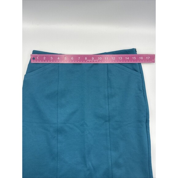 Cabi Sigourney Pencil Skirt Teal‎ Blue Size 4 Style 3220 Stretch Career - Picture 7 of 9